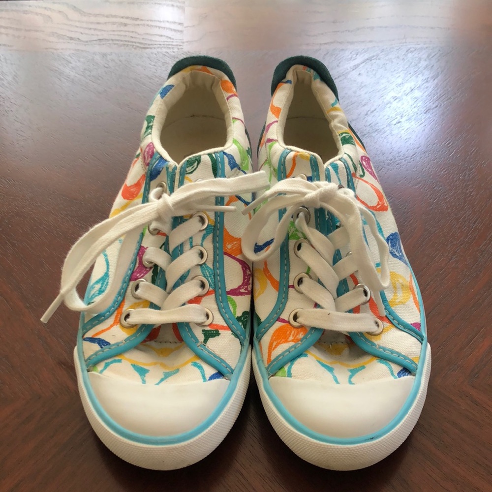 COACH print sneakers   Worn 1x
